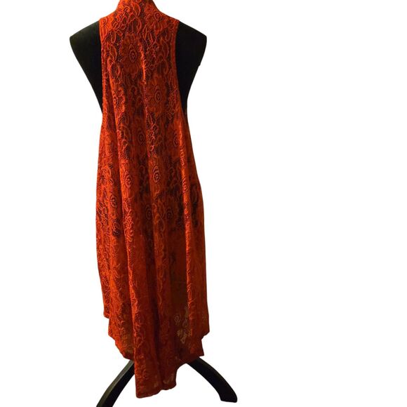 SCC Kimono Red One Size Floral Lace Whimsigoth Vampire Witchy Cover - Picture 2 of 5